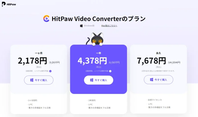 HitPaw Video Converterの価格表