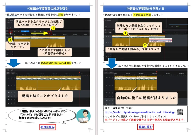 【超初心者向け！】動画編集マニュアル「PowerDirector」対応の本の内容