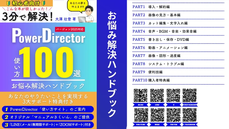 PowerDirectorパーフェクトマニュアルPDF版（名称：お悩み解決ハンドブック）のサムネイル画像