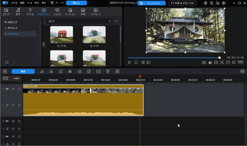 PowerDirectorの編集画面
