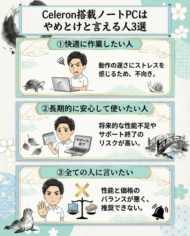 Celeron搭載ノートパソコンはやめとけと言える人3選
