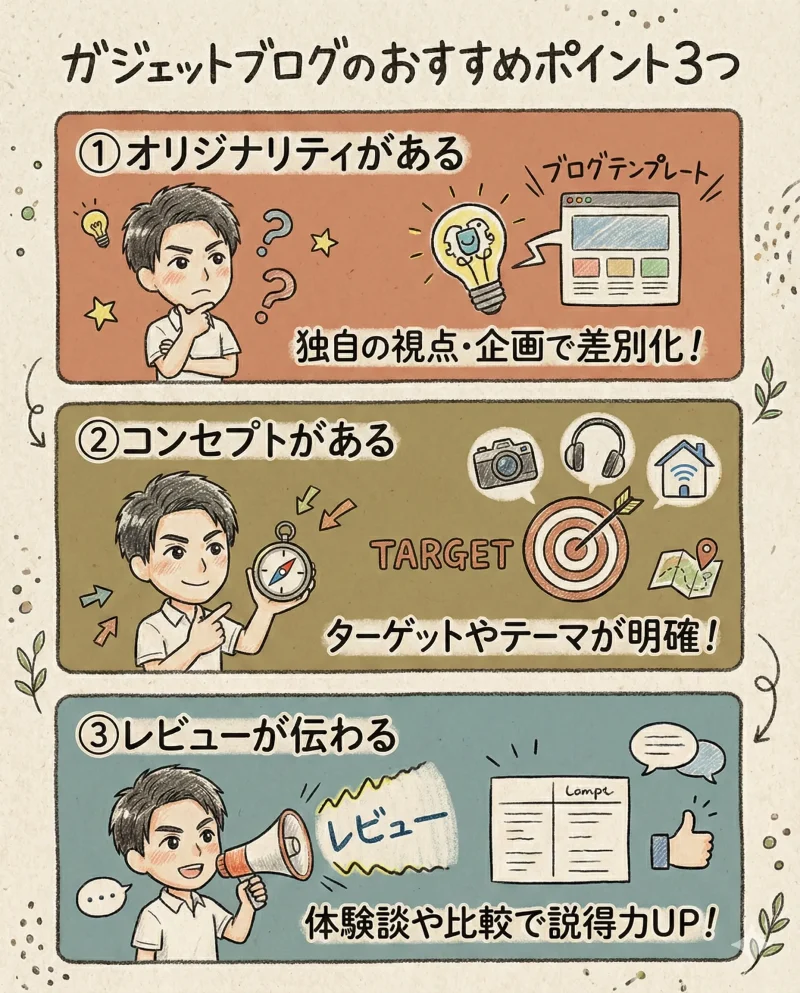 ガジェットブログおすすめポイント