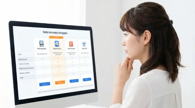 パソコンに悩む女性